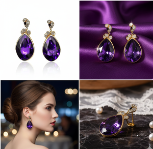 Handmade 925 Sterling Silver Gold-Plated Blue Amethyst Drop Earrings High Quality <b>Fashion</b> <b>Jewelry</b> for Women - Product Image 4