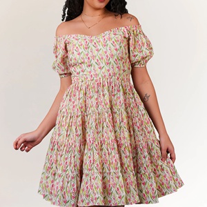 Robe Courte Décontractée pour Femme en Coton à Motifs Floraux Brodés, Style Bohème Respirant – Fournisseur ODM - Product Image 2