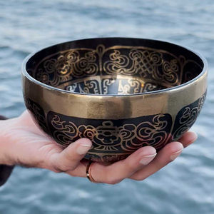 Juego de cuencos tibetanos personalizados para meditación y yoga Material bronce Color negro Chakra cuencos para cantar para curación por HHO - Product Image 6
