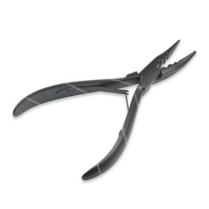 Alicates de mandíbula lisos de nariz doblada de acero inoxidable de alta calidad profesional para extensiones de cabello - Product Image 2