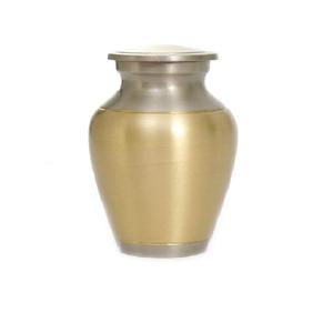 High Quality Brass Cremation <b>Keepsake</b> Urns With Gold Black Engraving Band And Pewter Finished <b>For</b> Human <b>Ashes</b> Funeral Supply - Product Image 6