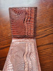 Portefeuille court en cuir de vachette véritable fait à la main de luxe pour hommes 100% fermeture ouverte - Product Image 5