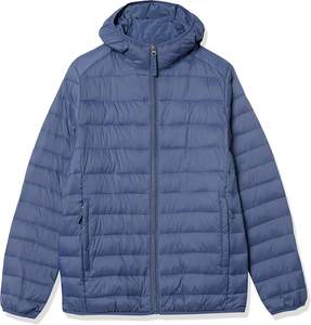 Chaqueta acolchada con capucha plegable resistente al agua ligera para hombre de tendencia 2025, soporte de temporada de invierno de lona, cremallera sólida de poliéster - Product Image 1