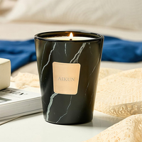 Bougie artisanale AIKUN personnalisée en cire de soja d'ébène, aromathérapie aux huiles essentielles de lavande, pot en céramique, non toxique, pour spa, bars Diwali