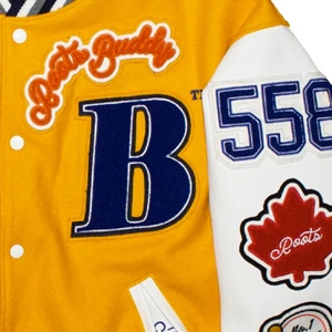 Vente en gros de veste universitaire en laine imperméable et respirante brodée sur le devant personnalisée vêtements d'école pour enfants Streetwear de baseball hiver pour jeunes - Product Image 5