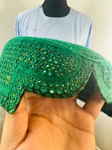 Traditional Formal <b>Mens</b> Afghani Vintage Lace Cap Handmade Pashtun Ethnic Embroidered Cultural Islamic Headwear - Product Image 5