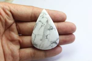 Top qualité 100% naturel poire forme Howlite lâche véritable fabrication de bijoux guérison pierres précieuses Cabochons au prix de gros en vrac OEM - Product Image 4