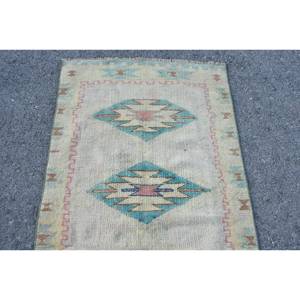 Alfombra de área de lana Kilim turca Vintage verde Beige con patrón abstracto 9x12 tamaño rectangular para entrada espacio más grande respaldo de látex - Product Image 5