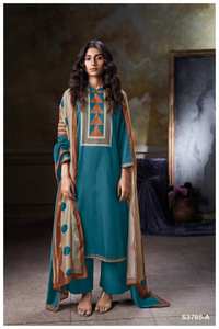 Catálogo de Ropa de Fiesta India y Pakistaní al por Mayor: Salwar Kameez de Algodón Satinado Premium con Estampado y Bordado de Secado Rápido - Product Image 3