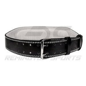 Ceinture de levage de puissance de style professionnel Ceinture de musculation d'haltérophilie à usage intensif en cuir véritable - Product Image 3