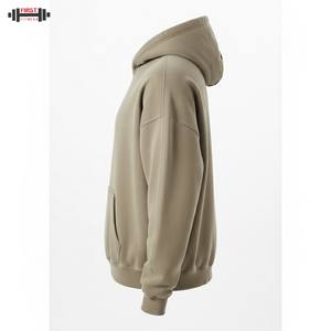 เสื้อมีฮู้ดแบบสวมศีรษะของผู้ชายผ้าฝ้าย300 GSM, เสื้อฟลีซเทอร์รี่เสื้อกันลมระบายอากาศได้ดีดีไซน์แบบปะติดสำหรับฤดูหนาว - Product Image 6