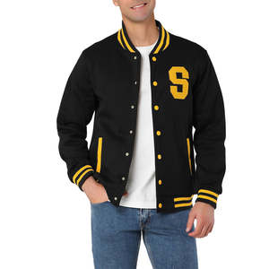 Chaqueta de béisbol con letras de alta calidad para hombre, chaqueta universitaria de invierno de manga larga con bordado personalizado para hombre, 100% de algodón - Product Image 5