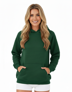 Sudadera con capucha sólida para mujer Impresión de logotipo personalizado 100% algodón Transpirable y tejido para otoño - Product Image 3