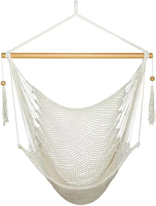 Fauteuil hamac avec barre d'écartement, hamac balançoire caribéen, fauteuil suspendu en corde <span class=keywords><strong>XL</strong></span> pour extérieur, intérieur, jardin, cour, chambre - Product Image 1