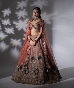 2025 impresionante adornado nupcial Lehenga Choli Dabka perlas piedra mano Zardozi bordado trabajo estilo elegante con vestido Dupatta - Product Image 1