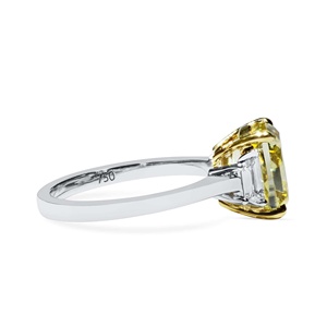 Premium Fancy Yellow <b>Cushion</b> Three Stone Engagement <b>Ring</b> Set Moissanite 10K Gold Bridal Jewelry OEM ODM Manufacturer - Product Image 5