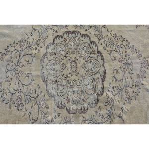 Alfombra turca Vintage de área grande de 4,2x9,1 pies, Material de lana marrón beige clásico, retales de látex para pasillo, alfombra rectangular para cabecera - Product Image 5