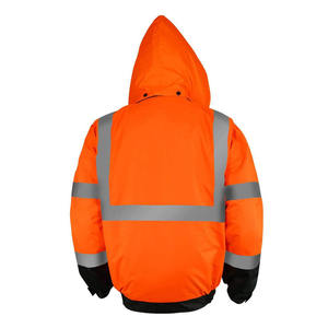 Veste de chantier haute visibilité, logo personnalisable, vêtements de travail, sécurité, étoiles réfléchissantes, toile, col montant, respirante, vestes pour hommes - Product Image 3