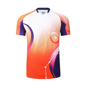 T-shirt de sport à manches longues et col rond, impression intégrale personnalisée en couleur, coupe athlétique, impression numérique intégrale par sublimation - Product Image 3