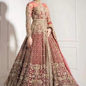 Veste de mariée de la reine des neiges, magnifique tenue de mariée avec Lehenga, ornée de perles de verre de cristal, avec des pierres parfait pour mariage, 2021 - Product Image 4