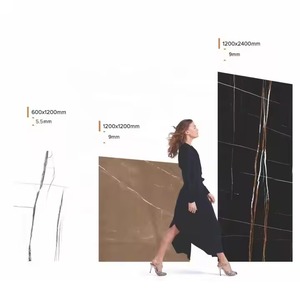 Carreaux de dalle en porcelaine polie brillante Bianco Carrara 1.2x2.4m 4x8ft 20mm pour sols et murs de salle de bain granit artificiel - Product Image 6