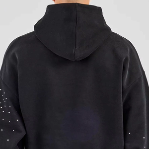 Ventes en gros de sweats à capuche thermiques pour hommes, nouveaux et élégants, avec fermeture éclair intégrale et capuche surdimensionnée, logo en strass pour l'hiver - Product Image 5