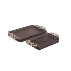 ถาดเสิร์ฟอาหารไม้โต๊ะกลมถาดไม้คุณภาพดีที่สุดสําหรับซัพพลายเออร์โรงแรมโดยโลกโลหะอินเดีย - Product Image 4