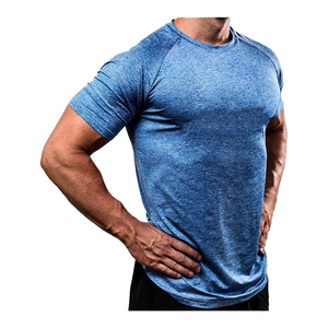 Camisas de compresión de alta calidad para hombre, de Spandex Material/poliéster, Manga corta ligera, ropa de gimnasio, camiseta con logotipo personalizado - Product Image 1