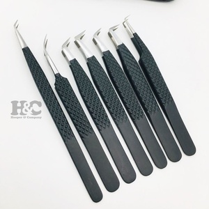 Custom Eyelash <b>Tweezers</b> Fiber Tip <b>Tweezers</b> For Eyelash Extension Diamond Pattern Strong Grip Sustainable Hand Tested mink Logo - Product Image 4