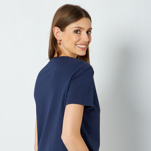 เสื้อยืดออกกำลังกายฟิตเนสทรงสลิมพรีเมี่ยมสำหรับผู้หญิงเสื้อยืดลำลองพิมพ์ลายออกแบบได้เองสำหรับฤดูร้อน - Product Image 3