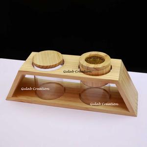 Stylish Wooden <b>Bakhoor</b> Burner Tray Set | Handmade Decorative <b>Oud</b> & Incense Holder Set for Home Fragrance and Gifting - Product Image 1