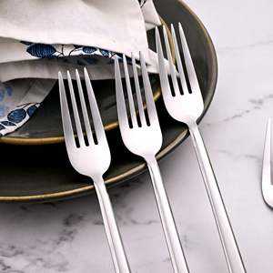 SmoothGrip Luxury Silver Stainless Steel Mirror Polish 6-Piece <b>Fork</b> Set Including Dinner and Fruit <b>Forks</b> for Home Restaurant Use - Product Image 3