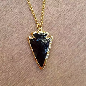 Colgantes de punta de flecha con patrón de curación de obsidiana de cristal Natural de la mejor calidad de ágata Aameena, venta completa, corazón de estilo Feng Shui - Product Image 2