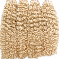 Наборы натуральных бирманских кудрявых волос 613 Blonde для наращивания, с сохраненной кутикулой, для оптовой продажи салонам