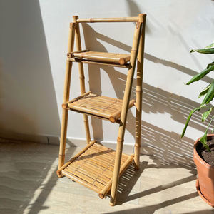 Vente en gros organisateur de toilette support de sol en bambou accessoires de salle de bain étagère de rangement multicouche - Product Image 4