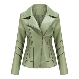 Chaqueta de cuero genuino para mujer con artesanía refinada que ofrece tacto suave y calidad duradera que funciona en todos los diseños - Product Image 1