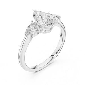 Bague en or rose 14 carats pour femme, diamant de laboratoire taille poire, pour tous les jours |   Nouveau diamant cultivé - Product Image 6