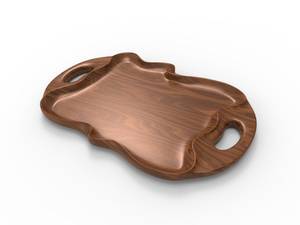 Plateau de service en bois de chêne avec coins arrondis, Assiette en bois, Planche de service Accessoires d'espace de travail faits à la main | Affiné | - Product Image 2