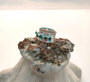 Bague de fiançailles et de mariage en argent sterling 925 avec onyx vert multi-vertiges, sertie clos, style bohème, bijoux fins pour femme, anniversaire - Product Image 2