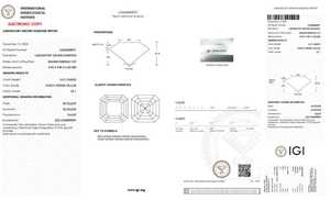 Diamante Cultivado en Laboratorio con Corte Asscher, Color Amarillo Intenso de Lujo, Certificado por IGI, 3.5 Quilates, Claridad VS, Diamante Suelto - Product Image 2