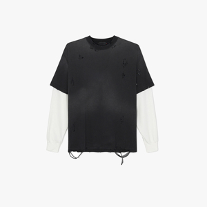 Camiseta en blanco de lavado ácido personalizada para hombre, camiseta de manga larga de gran tamaño con hombros caídos, Camiseta de algodón 100% de peso pesado para hombres - Product Image 5