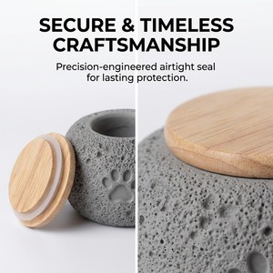 Urna para Mascotas de Cemento Portland, Hecha a Mano, a Prueba de Humedad, con Anillo de Silicona Sellado, Tapa Redonda Plana, Caja Conmemorativa para Perros y Gatos - Product Image 4