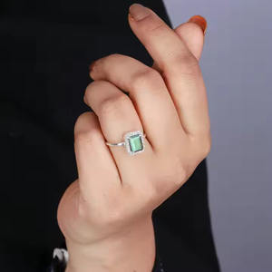 Bague en argent Sterling 925 faite à la main pour les femmes Labradorite naturelle Flashy feu octogone coupe romantique pour les fiançailles mariage - Product Image 3