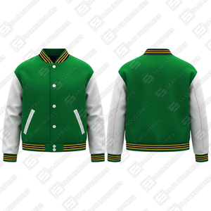 แจ็คเก็ตวาร์ซิตี้กันลมคุณภาพสูงสำหรับทุกเพศ กำลังเป็นที่นิยม พร้อมแขนเสื้อทำจากผ้าขนสัตว์ ไซส์ใหญ่ ผลิตจากผ้าขนสัตว์ด้านหน้า - Product Image 3