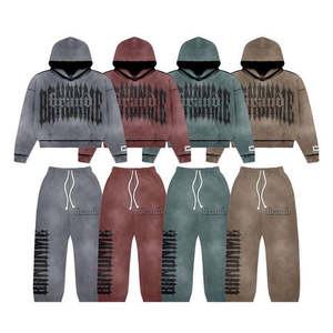 2025 suministro directo de fábrica logotipo personalizado impreso Unisex ropa de calle con capucha chándales/Gran oferta último Casual 100% algodón - Product Image 4