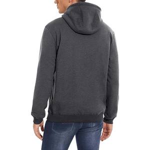Man Fleece <b>Lined</b> Sweatshirt Men Casual Athletic Long Sleeve Hooded Jumper Winter Black <b>Hoodie</b> - Product Image 2