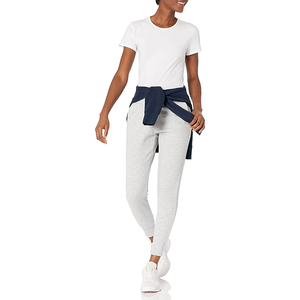 100% coton femmes pantalons de survêtement nouveau à la mode hiver mode couleur unie Slim Fit Joggers peint plat avant ODM approvisionnement en gros - Product Image 3