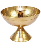 Ensembles de Pooja en laiton au design royal moderne, cloches décoratives en laiton faites à la main, finition dorée, cadeaux religieux indiens personnalisables