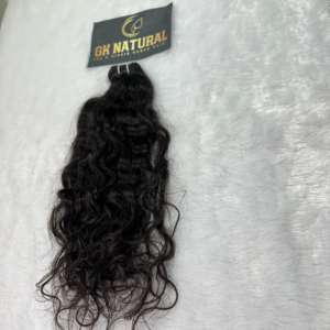 Donneur unique non traité 100% naturel bouclé naturel noir couleur Machine Double trame temple indien faisceaux de cheveux humains Extensions - Product Image 3