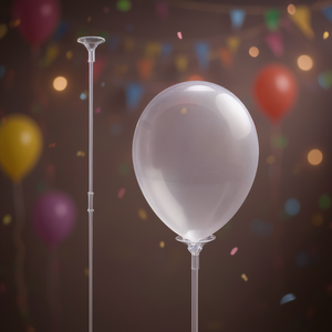 Bâtonnets porte-ballons transparents en plastique durable pour événements festifs, lot de 12 - Product Image 3